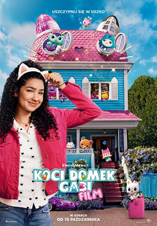 Plakat filmu "KOCI DOMEK GABI: FILM" (2025) - Gabi wyrusza w podróż uratować domek! Premiera 10 października 2025 w GO KINO Oława!