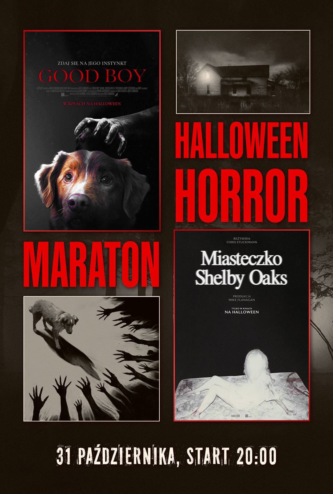 Maraton Halloween w GO KINO Oława: „Good Boy” i „Miasteczko Shelby Oaks”. Start 31 października, 20:00. Bilety online. CH Quick Park, ul. Nowy Otok 11.