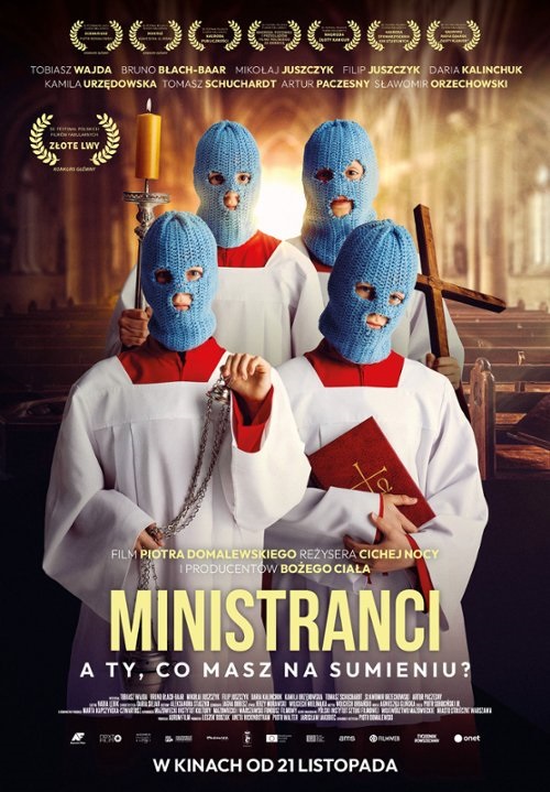 Plakat filmu Ministranci (2025) - grupa ministrantów postanawia sama wymierzyć sprawiedliwość