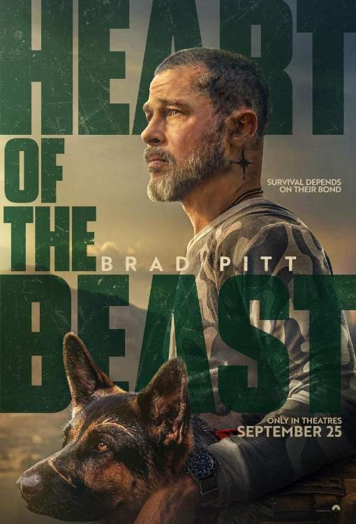 Plakat filmu „Heart of the Beast” z Bradem Pittem i psem, premiera 25 września, GO KINO Oława
