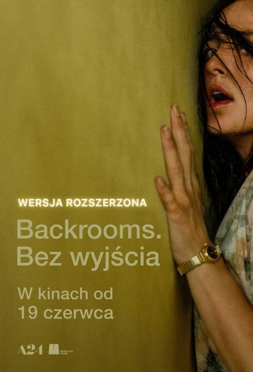 Plakat filmu „Backrooms. Bez wyjścia – wersja rozszerzona” w GO KINO Oława, premiera 31 lipca.